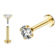 Internal labret prong setting PVD gold