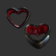 Heart Shaped Wooden Ear Tunnel Red