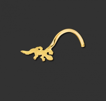 Nasenstecker aus Chirurgenstahl Gold mit Gecko