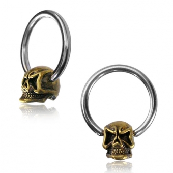 Skull Brass Septum Piercing