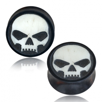 Totenkopf Plug mit Knochen Inlay