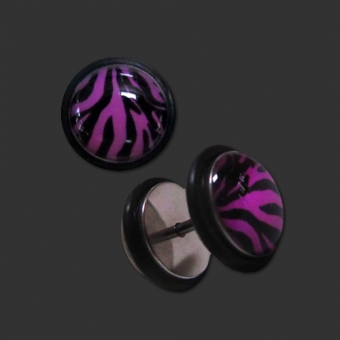 Zebra Fake Plug Schwarz / Pink