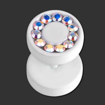 SUPERNOVA CONCEPT Pure White Swarovski Fake Plug AB