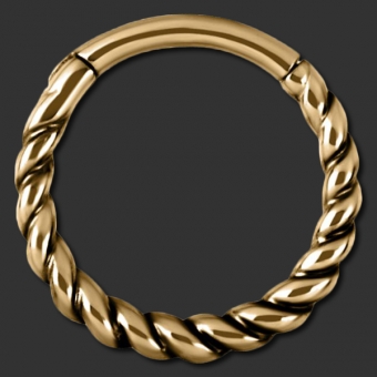 Twisted Rope Septum Clicker Gold