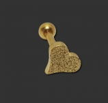 Tragus / Helix Piercing sandblasted PVD Gold Heart