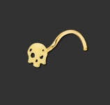 Nosestud Surgical Steel PVD Gold Skull