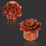 Lotus Carved Wood Plug