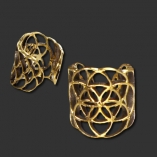 Flower of Life Brass Ear Cuff