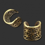 Flower of Life Brass Ear Cuff