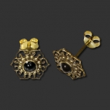 Onyx Brass Earstud