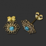 Turquoise Brass Earstud