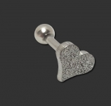 Tragus / Helix Piercing sandblasted Heart